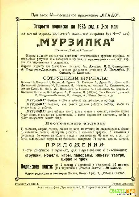 Журнал Мурзилка. 1924 год