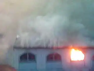Пожар в Северске(фото с сотового)