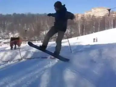 Опасный сноуборд !