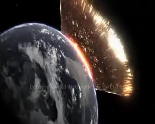 Столкновение астероида с Землей (симуляция).