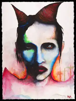 Marilyn Manson. Акварель.