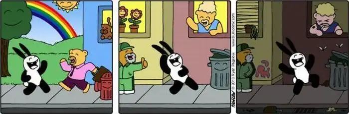 Комикс про неудачливого кролика