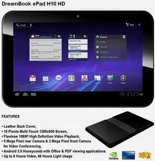 Анонсирован Android-планшет Pioneer DreamBook ePad H10 HD