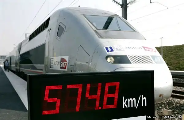 Мировой рекорд скорости на рельсах для пассажирского транспорта