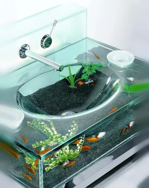 Раковина-аквариум для ванной комнаты (5 фото)