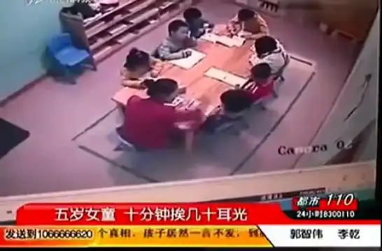 воспитательница в китае ударила 5-летнюю девочку 70 раз по лицу