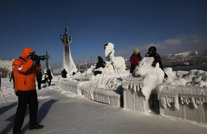 Ледяной шторм в Новороссийске и Ялте