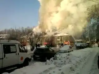 Пожар на Комсомольской в Северске