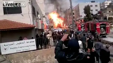 Взрыв газовых балонов в Иордании....