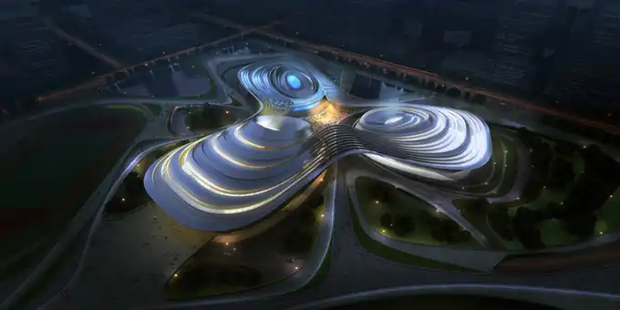 Спортивный центр Цзинчжоу в Китае (7 фото)