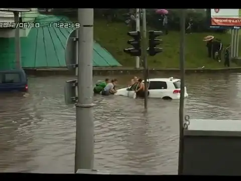 Последствия дождя в Рязани.