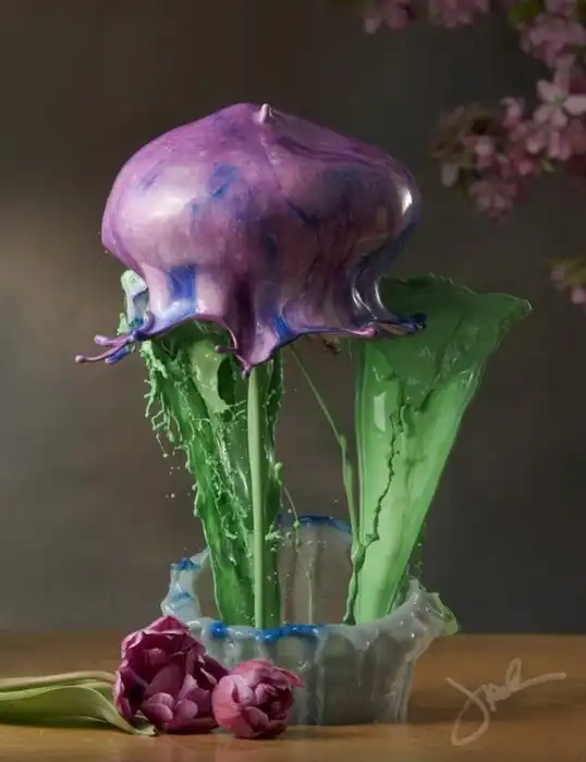 Цветы из краски и воды. Высокоскоростная съемка Джека Лонга