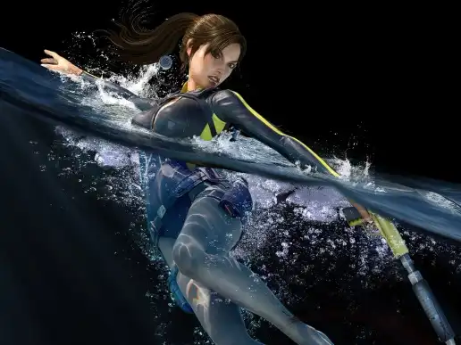 Фото Лара Крофт в воде (Tomb Raider: Underworld)