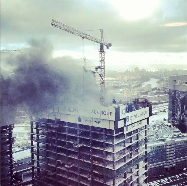 Пожар в столичном деловом центре "Москва-Сити"