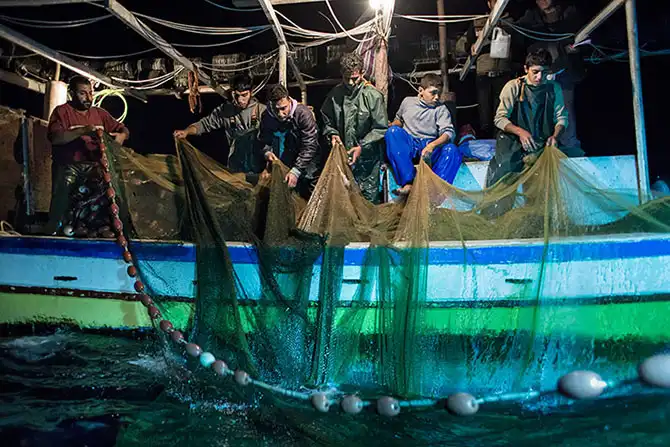 Рыбалка на побережье Сектора Газа