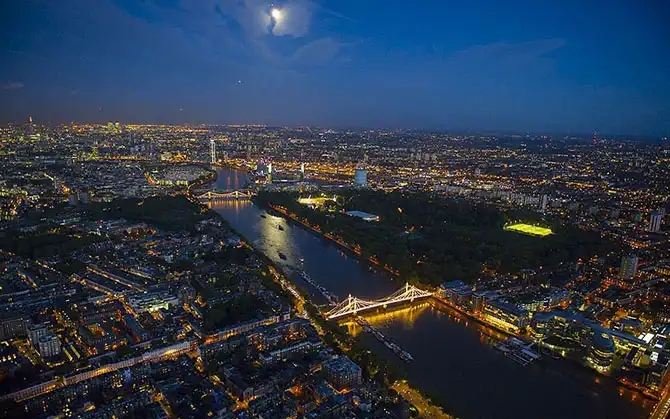 Ночной Лондон с высоты