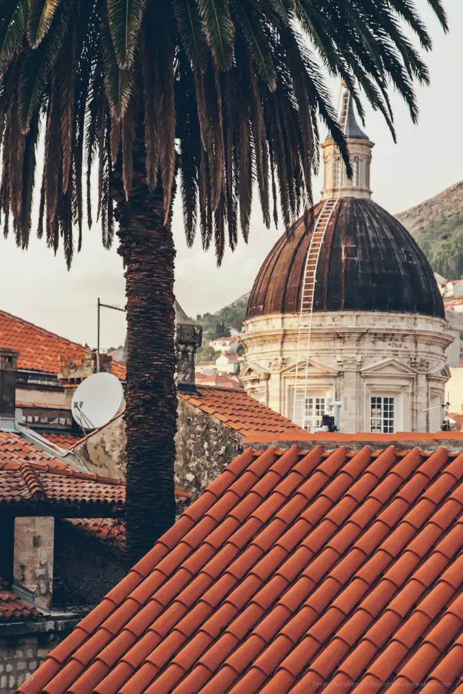 Древний городу в Хорватии с высоты птичьего полёта