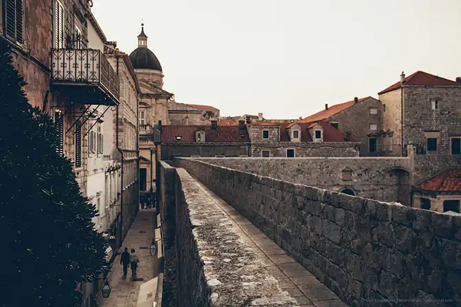 Древний городу в Хорватии с высоты птичьего полёта