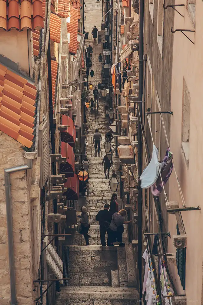 Древний городу в Хорватии с высоты птичьего полёта