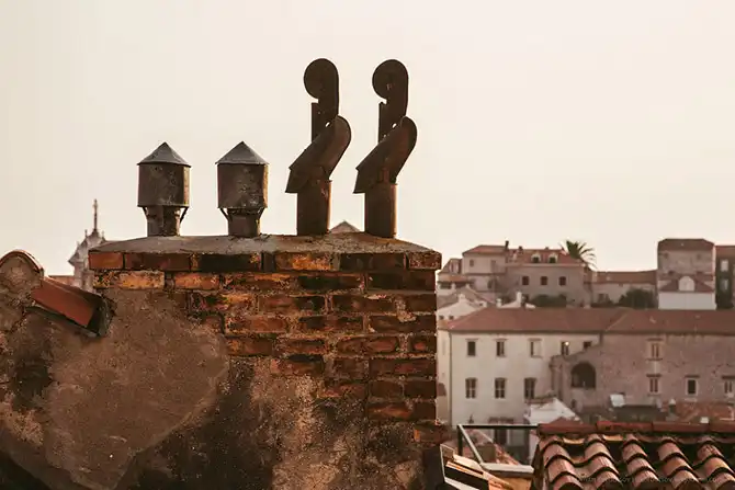 Древний городу в Хорватии с высоты птичьего полёта