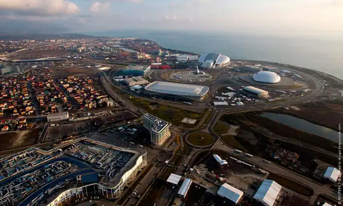 Олимпийский парк с вертолета