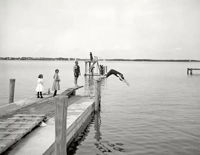 Америка на пляже до Великой Войны