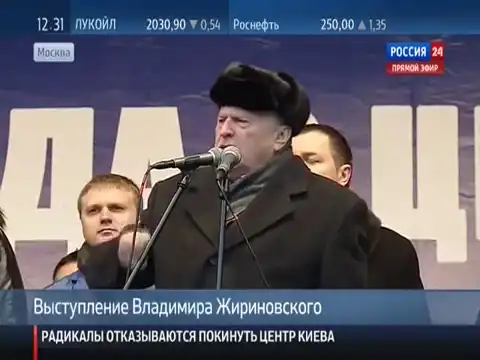 Жириновский на митинге 23 февраля 2014 про судьбу нынешней Украины. Жгет напалмом!! Молодец!!