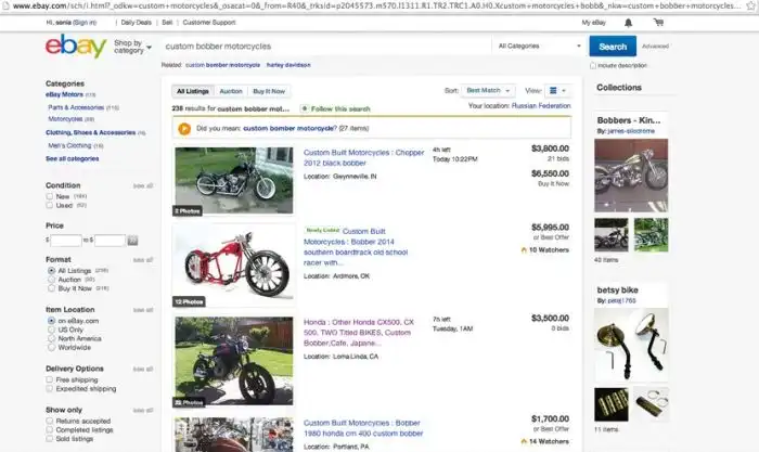 История приобретения мотоцикла на аукционе eBay