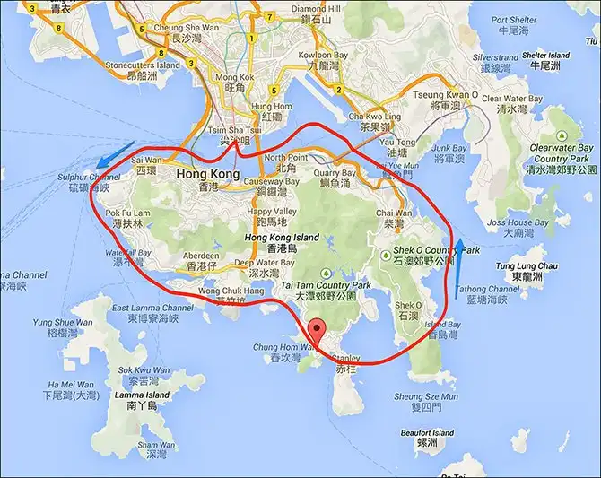 Полет над островом Гонконг