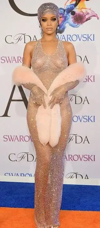 Рианна в прозрачном платье на премии CFDA 2014