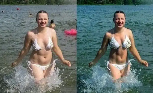 Фотографии людей до и после цифровой обработки