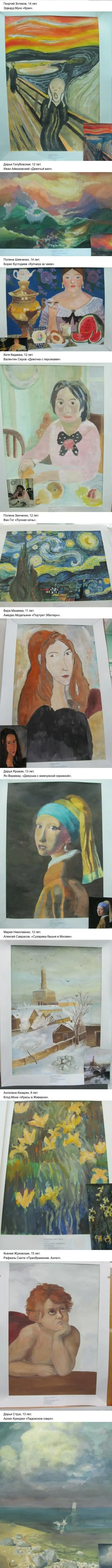 Дети нарисовали шедевры мировой живописи