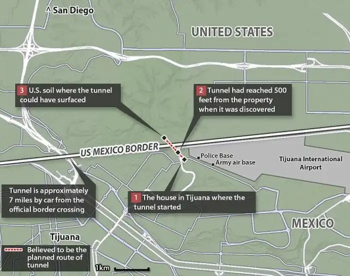 Мексиканские контрабандисты сделали в шкафу вход в подземный тоннель, ведущий в США