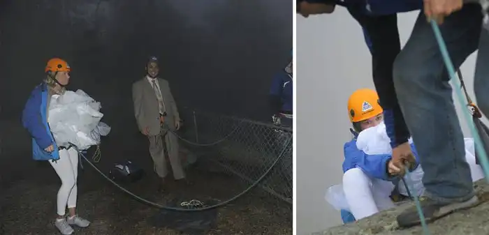 Экстремальный фотосет на горном уступе