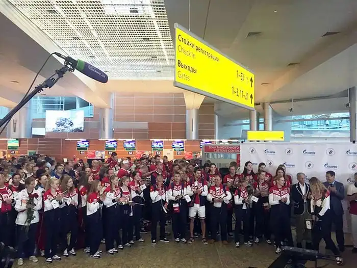 В аэропорту Шереметьево состоялись проводы олимпийской сборной России