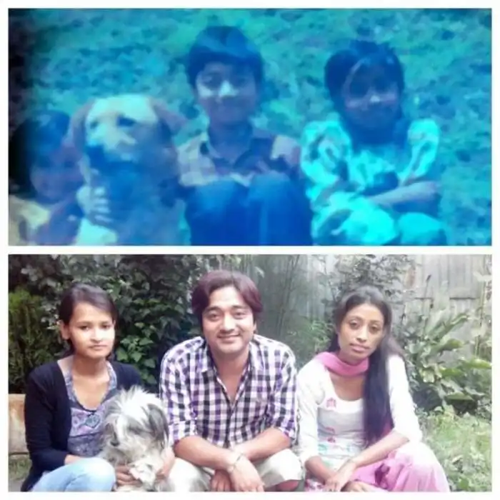 Взрослые люди делятся своими детскими фото