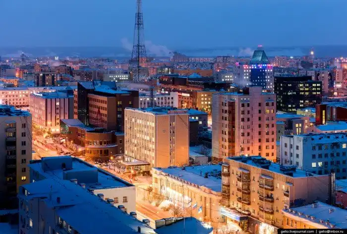 Один из самых «холодных» городов Земли с высоты