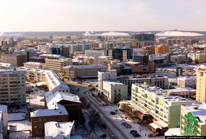 Один из самых «холодных» городов Земли с высоты