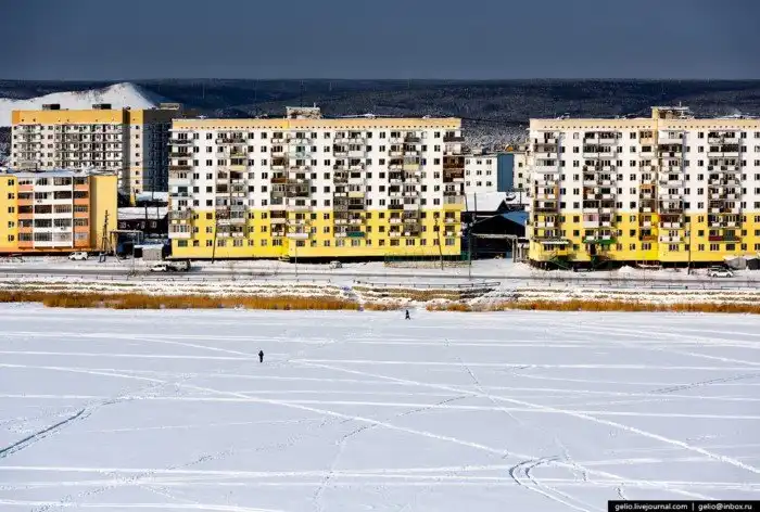 Один из самых «холодных» городов Земли с высоты