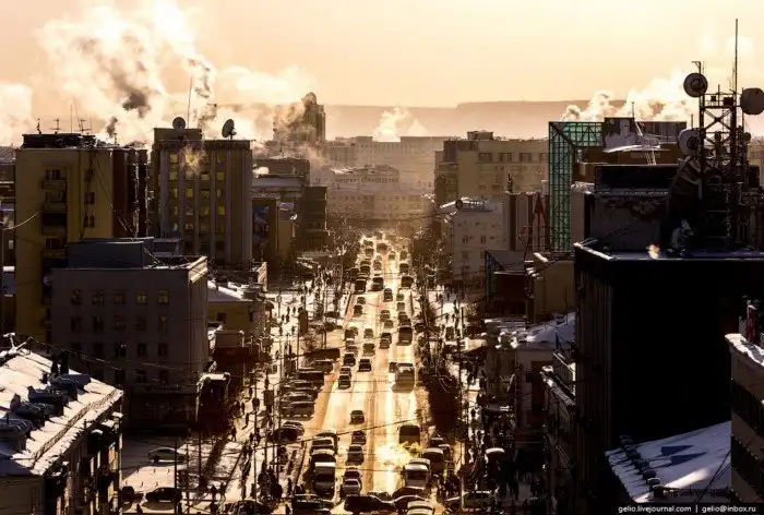 Один из самых «холодных» городов Земли с высоты