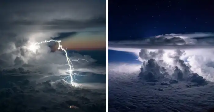 Захватывающие дух фотографии штормов из кабины пилота