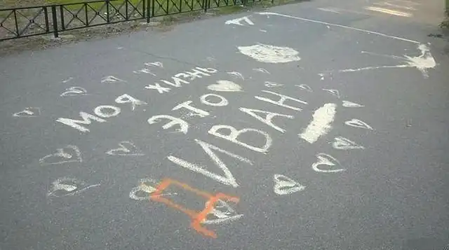 Послания и надписи на асфальте