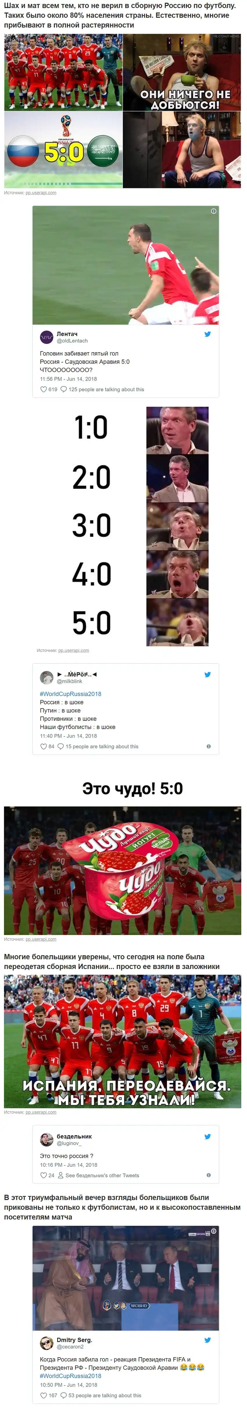 Молодцы: реакция соцсетей на фееричную игру сборной России по футболу