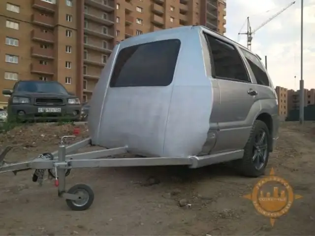 Самодельный прицеп из половины разбитого внедорожника