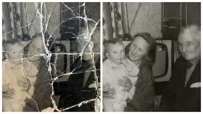 Восстановленные семейные фотографии: до и после