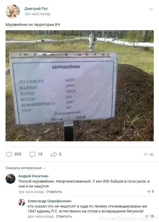 Комментарии к постам в разных группах