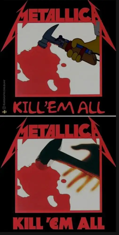 Персонажи из Симпсонов на обложках альбомов рок-групп