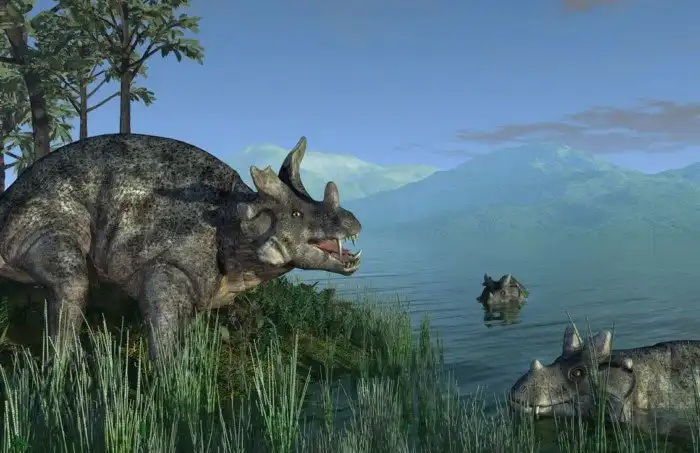 Эстемменозух: Родом из Перми. Древний аналог бегемота с короной из острых наростов