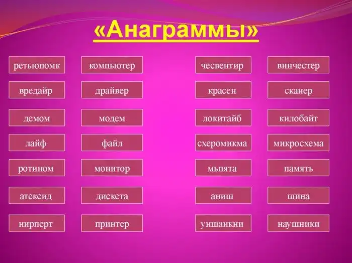 Игра "Анаграммы"