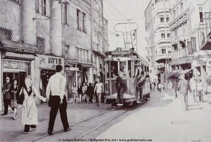 Реалистичная живопись шариковой ручкой от Андрея Полетаева